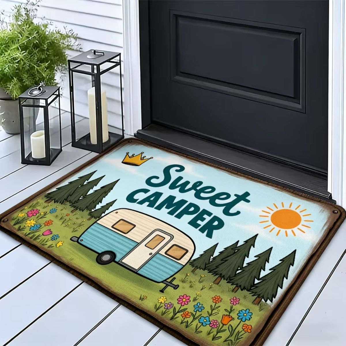 Vintage Camper Van Welcome Doormat