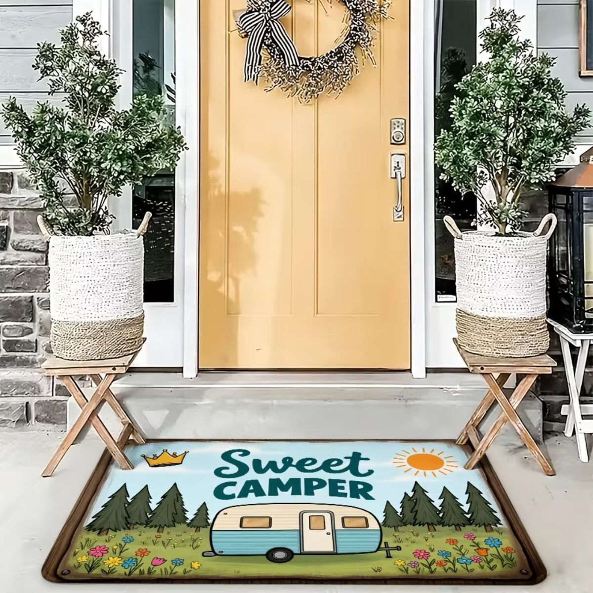 Vintage Camper Van Welcome Doormat